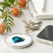 Herz Aquamarine, blau Schlüsselanhänger (Seite)
