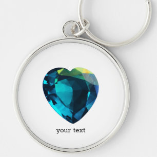Herz Aquamarine, blau Schlüsselanhänger