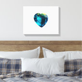Herz Aquamarine Leinwanddruck (Insitu (Schlafzimmer))