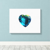 Herz Aquamarine Leinwanddruck (Insitu (Holzboden))