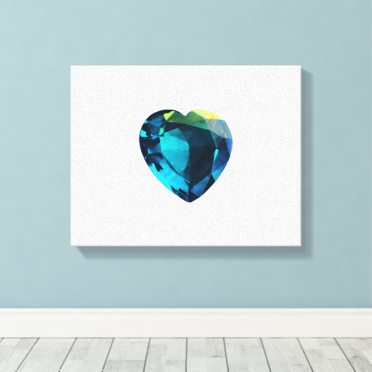 Herz Aquamarine Leinwanddruck (Insitu (Holzboden))