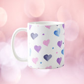 Herz-Aquarellmuster Pink Blau Lila Kaffeetasse