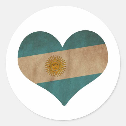 Herz Argentiniens Runder Aufkleber (Vorderseite)