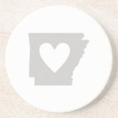 Herz Arkansas Staat Silhouette Untersetzer (Vorne)