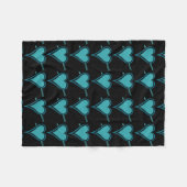 Herz & Arrow-Navy-Aquamarin Fleecedecke (Vorderseite (Horizontal))