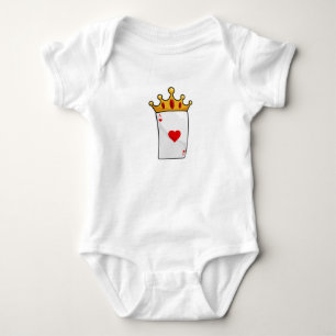 Herz As mit Königin Krone Baby Strampler