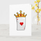 Herz As mit Königin Krone Karte (Gelbe Blume)