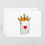 Herz As mit Königin Krone Postkarte (Vorne/Hinten)