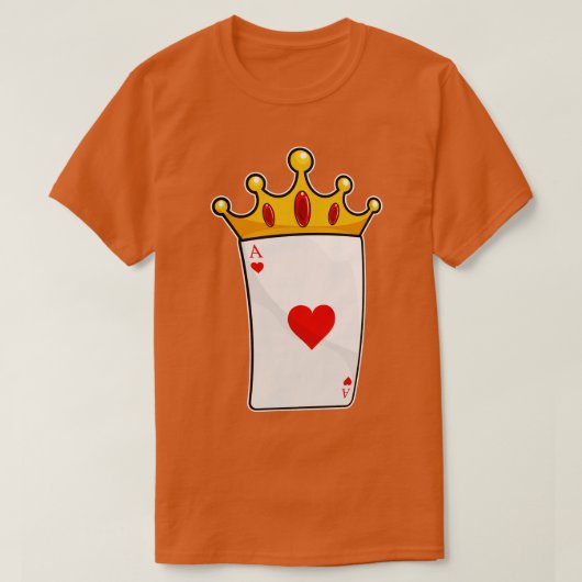 Herz As mit Krone T-Shirt (Design vorne)