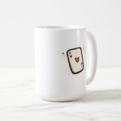 Herz-Ass Minimale Spielkarten-Kunst Kaffeetasse (VorderseiteRechts)
