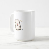 Herz-Ass Minimale Spielkarten-Kunst Kaffeetasse (Vorderseite Links)