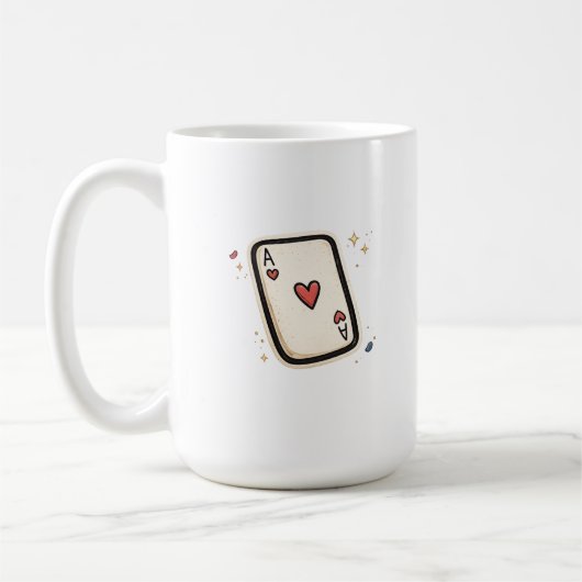 Herz-Ass Minimale Spielkarten-Kunst Kaffeetasse (Links)