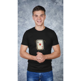 Herz-Ass Minimale Spielkarten-Kunst T-Shirt