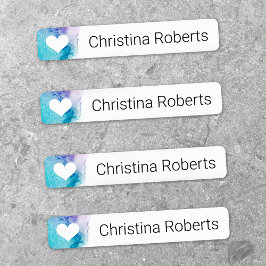 Herz auf Aquarellkleidung aus individuelle Name Etiketten