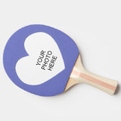 Herz auf Blau addieren Foto-Rahmen Tischtennis Schläger (Seitenansicht)