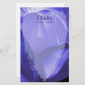 Herz auf blauer Magnolia Blume - personalisiert Briefpapier (Vorne/Hinten)