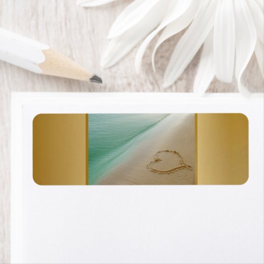 Herz auf dem Sand-Label (Insitu)