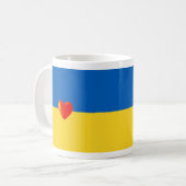 Herz auf den Flaggenfarben der Ukraine Kaffeetasse (Vorderseite Links)