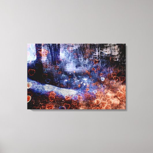 Herz auf der Road Stretched Canvas Print Leinwanddruck (Vorderseite)