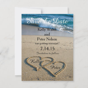 Herz auf der Shore Beach Save the Date Card