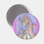 HERZ AUF EINEM STREITPINK-DRAGON-MAGNET MAGNET (Vorderseite/Rückseite)