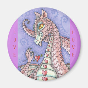 HERZ AUF EINEM STREITPINK-DRAGON-MAGNET MAGNET