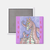 HERZ AUF EINEM STREITPINK-DRAGON-MAGNET MAGNET (Vorderseite/Rückseite)