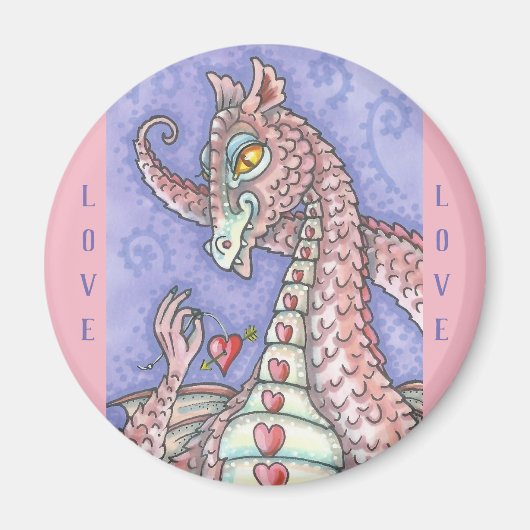 HERZ AUF EINEM STREITPINK-DRAGON-MAGNET MAGNET (Vorne)