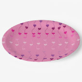 Herz auf einem String Muster Gradient Pink ID628 Pappteller (Schrägansicht)