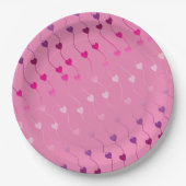Herz auf einem String Muster Gradient Pink ID628 Pappteller (Vorderseite)