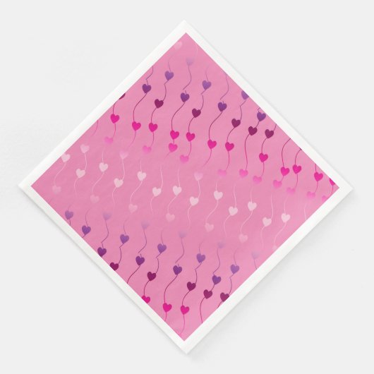 Herz auf einem String Muster Gradient Pink ID628 Serviette (Ecke)