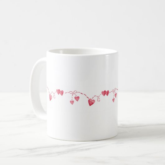 Herz auf einer String-Tasse Kaffeetasse (Vorderseite Links)
