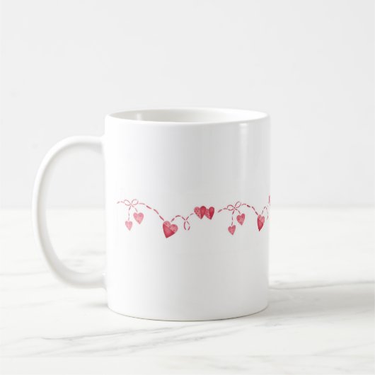 Herz auf einer String-Tasse Kaffeetasse (Links)
