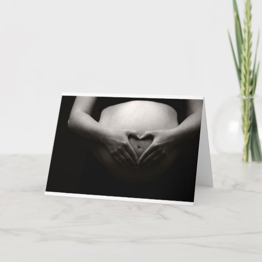 Herz auf einer trächtigen Tummy Karte (Vorderseite)