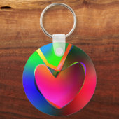 Herz auf einer Zeichenfolge Schlüsselanhänger (Vorderseite)