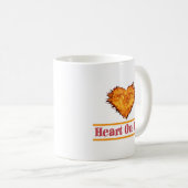Herz auf Feuer Word Art Design Kaffeetasse (VorderseiteRechts)