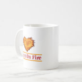 Herz auf Feuer Word Art Design Kaffeetasse (Vorderseite Links)