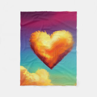 Herz auf Feuerblanket Fleecedecke