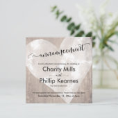 Herz auf Holz verschoben Hochzeit Ankündigung (Stehend Vorderseite)