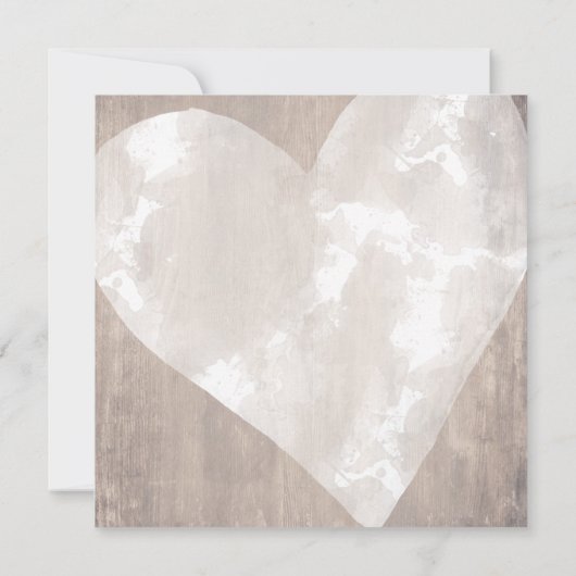 Herz auf Holz verschoben Hochzeitkarte für neues D (Rückseite)