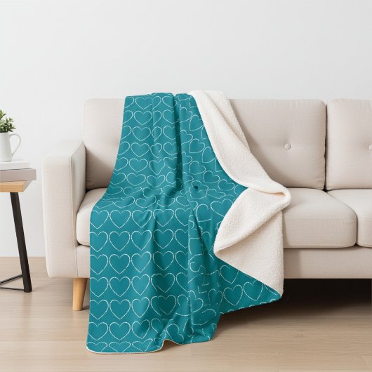 Herz auf lebendiges Blau Sherpadecke
