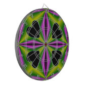 Herz auf lila grünen Regenbogen Dartscheibe (Vorderseite Links)