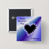 Herz auf lila Regenbogen Button (Vorne & Hinten)