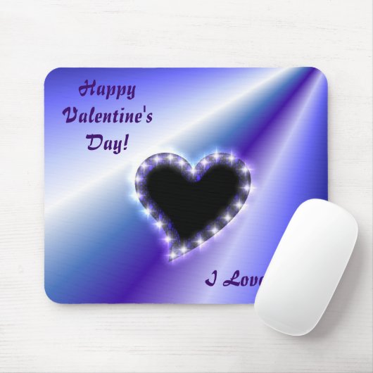 Herz auf lila Regenbogen Mousepad (Mit Mouse)