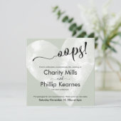 Herz auf Sage Green Oops! Verspätete Hochzeitskart (Stehend Vorderseite)
