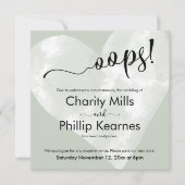 Herz auf Sage Green Oops! Verspätete Hochzeitskart (Vorderseite)