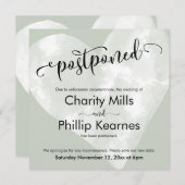 Herz auf Sage Green verschoben Hochzeitsankündigun (Vorne/Hinten)