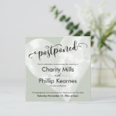 Herz auf Sage Green verschoben Hochzeitsankündigun (Stehend Vorderseite)