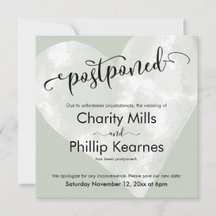 Herz auf Sage Green verschoben Hochzeitsankündigun