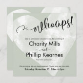 Herz auf Sage Green Whoops! Verspätete Hochzeitska (Vorne/Hinten)